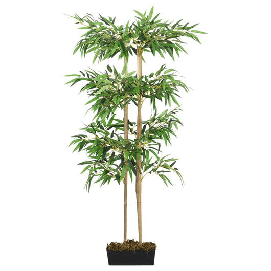 Albero Bambù Artificiale 760 Foglie 120 cm Verde 358981