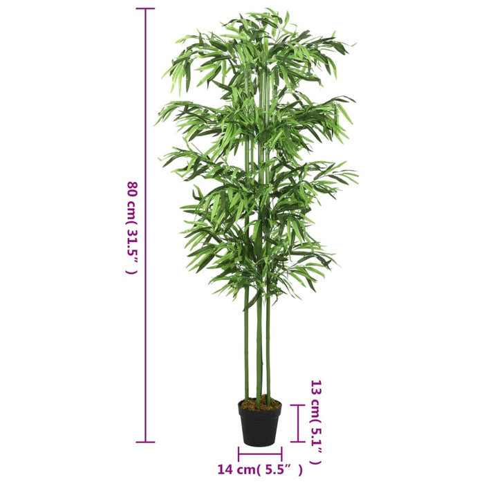 Albero Bambù Artificiale 240 Foglie 80 cm Verde 358992