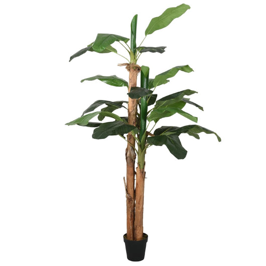 Albero di Banano Artificiale 18 Foglie 150 cm Verde 359001