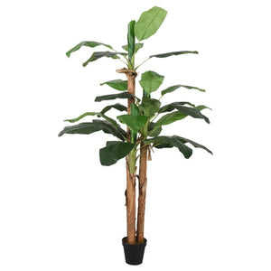 Albero di Banano Artificiale 18 Foglie 150 cm Verde 359001