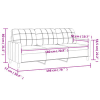 Divano a 3 Posti Grigio Chiaro 180 cm in Tessuto 359099