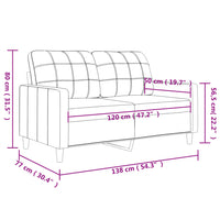 Divano a 2 Posti Grigio 120 cm in Similpelle 359114