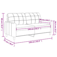 Divano a 2 Posti Grigio 140 cm in Similpelle 359119