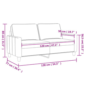 Divano a 2 Posti Nero 120 cm in Similpelle 359132