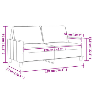 Divano a 2 Posti Grigio 120 cm in Similpelle 359134