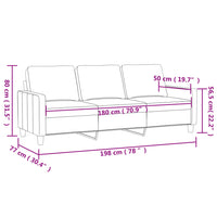 Divano a 3 Posti Grigio 180 cm in Similpelle 359144