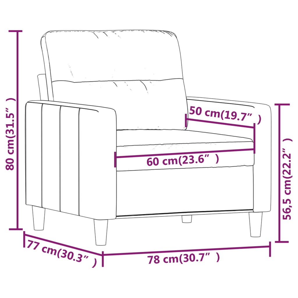 Poltrona Grigio Scuro 60 cm in Tessuto 359220