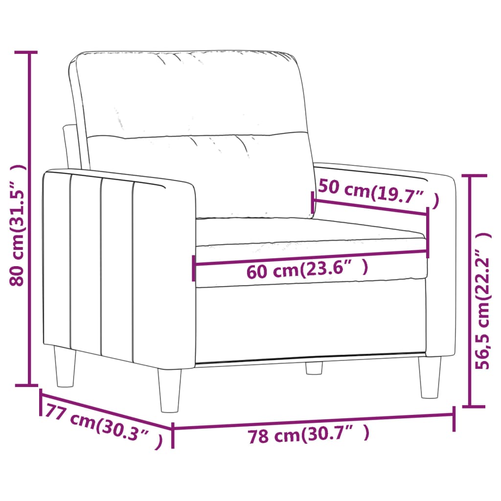 Poltrona Nera 60 cm in Tessuto 359223