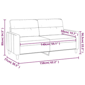 Divano a 2 Posti Grigio Chiaro 140 cm in Tessuto 359235