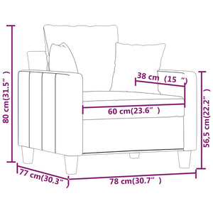 Poltrona Grigio Chiaro 60 cm in Tessuto 359251