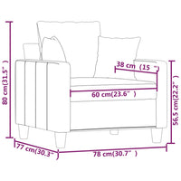 Poltrona Grigio Scuro 60 cm in Tessuto 359252