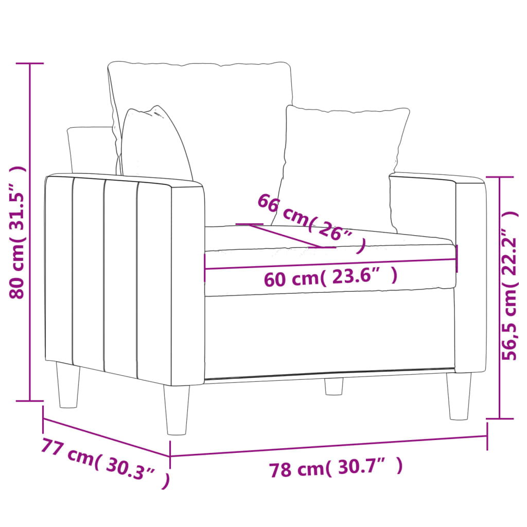 Poltrona Rosa 60 cm Velluto 359286