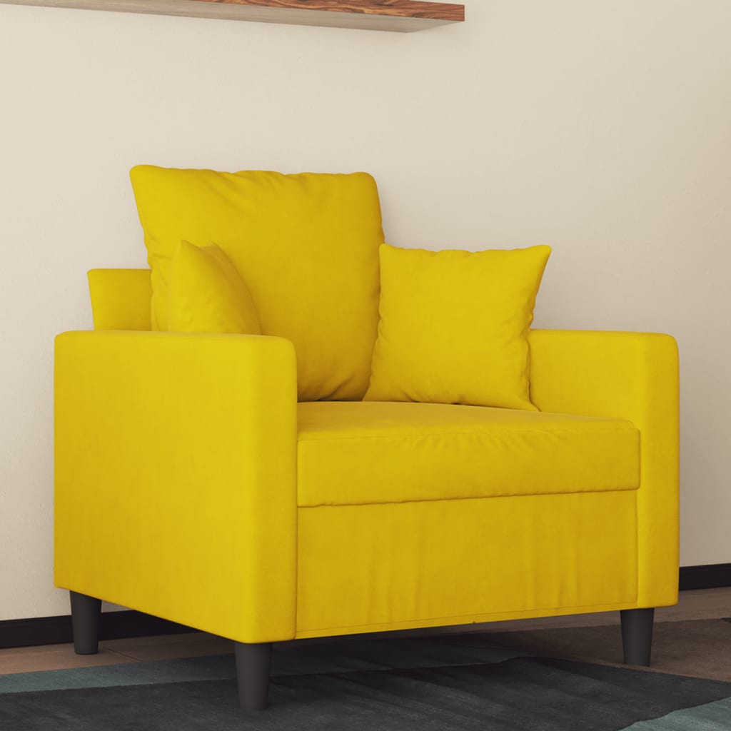 Poltrona Giallo 60 cm Velluto 359289