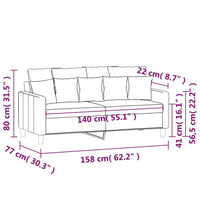 Divano a 2 Posti crema 140 cm in Velluto 359311