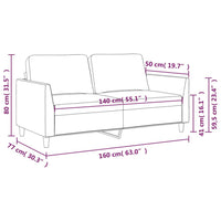 Divano a 2 Posti Crema 140 cm in Similpelle 359334