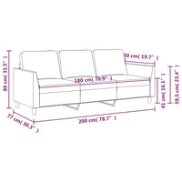 Divano a 3 Posti Crema 180 cm in Similpelle 359339