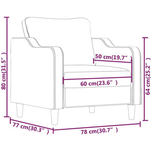 Poltrona Grigio Scuro 60 cm in Tessuto 359344