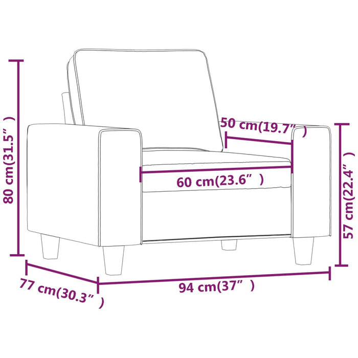 Poltrona Nera 60 cm in Tessuto 359379