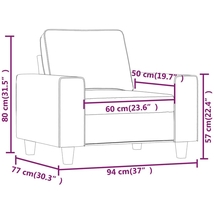 Poltrona Tortora 60 cm in Tessuto 359382