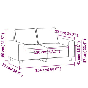 Divano a 2 Posti Marrone 120 cm in Tessuto 359386