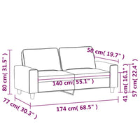 Divano a 2 Posti Grigio Chiaro 140 cm in Tessuto 359391