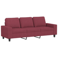 Divano a 3 Posti Rosso Vino 180 cm in Tessutocod mxl 133676