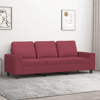 Divano a 3 Posti Rosso Vino 180 cm in Tessutocod mxl 133676