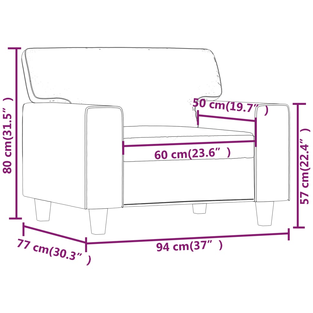 Poltrona Grigia 60 cm in Similpelle 359409