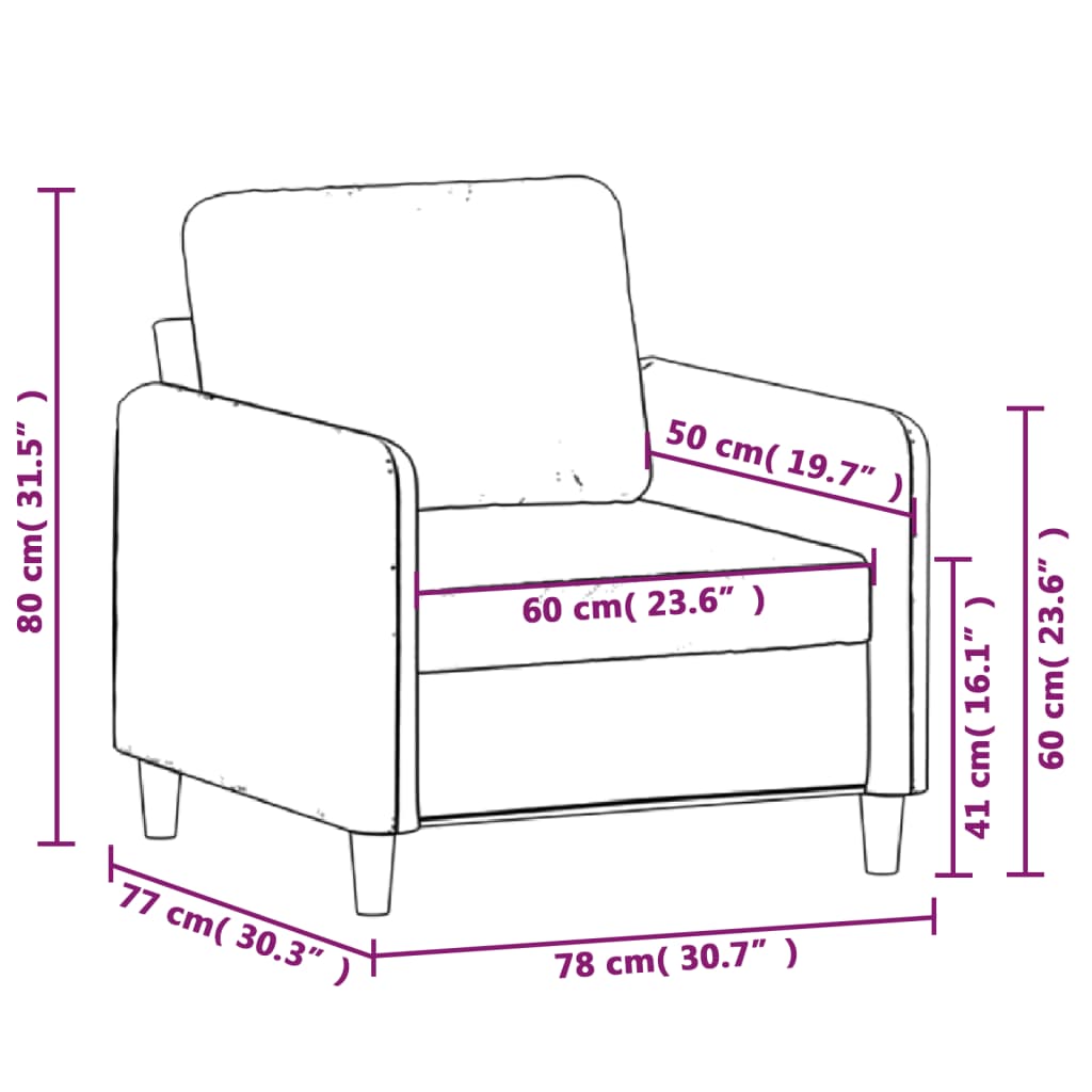 Poltrona Verde Scuro 60 cm Velluto 359424