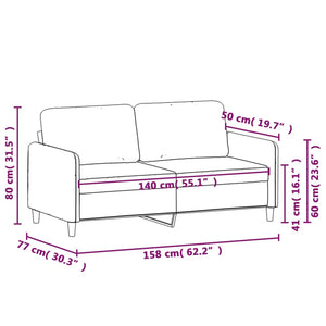 Divano a 2 Posti grigio scuro140 cm in Velluto 359443