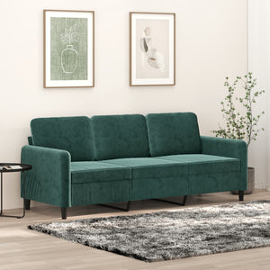 Divano a 3 Posti Verde Scuro 180 cm in Vellutocod mxl 107735