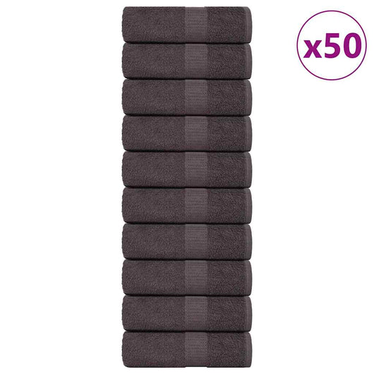 Asciugamani Ospiti 50 pz Antracite 30x50cm 360 g/m² 100% Cotone 136680