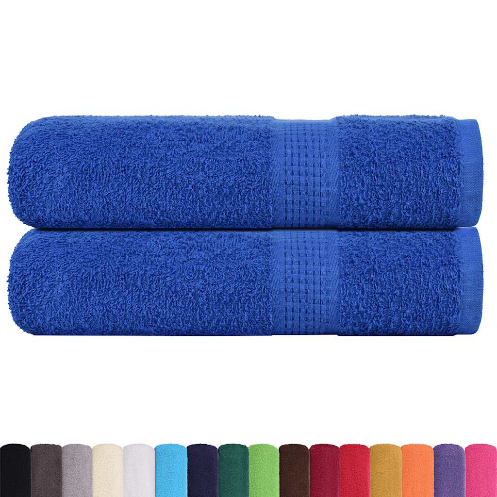 Asciugamani 2 pz Blu 50x100 cm 360 g/m² 100% Cotone 136710