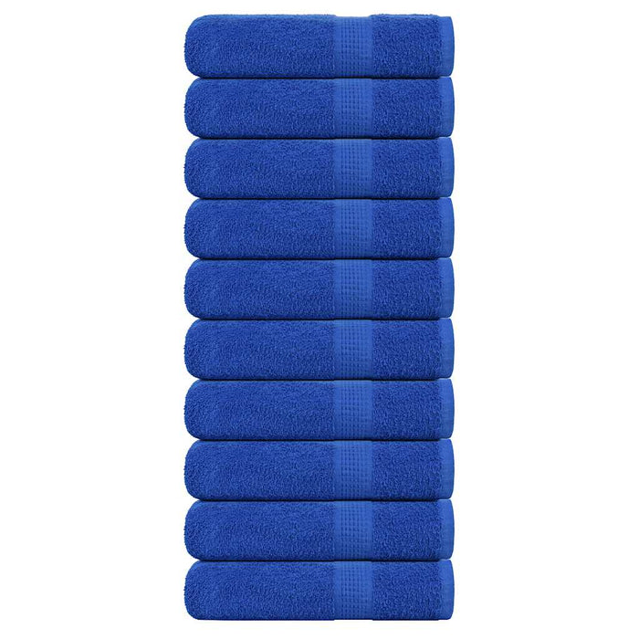 Asciugamani da Bagno 10pz Blu 100x150cm 360g/m² 100% Cotone 136718