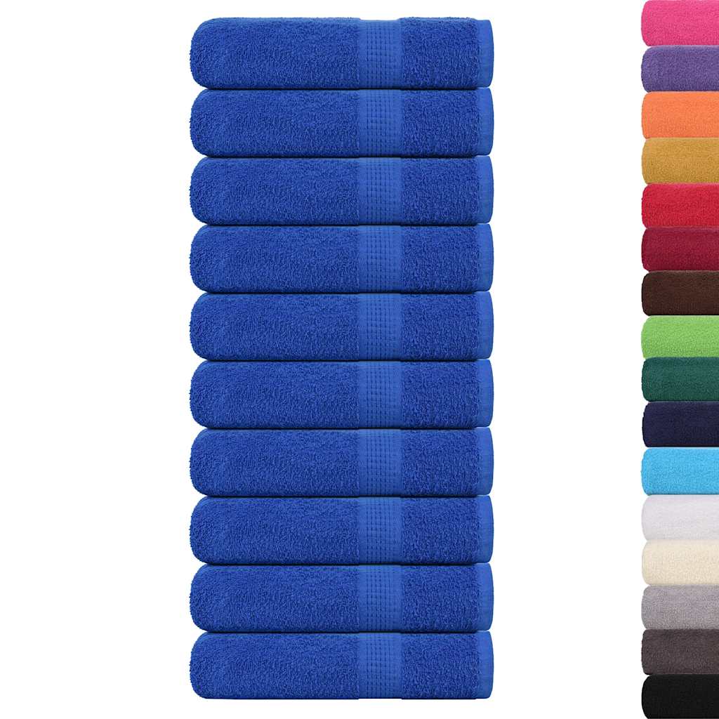 Asciugamani da Bagno 10pz Blu 100x150cm 360g/m² 100% Cotone 136718