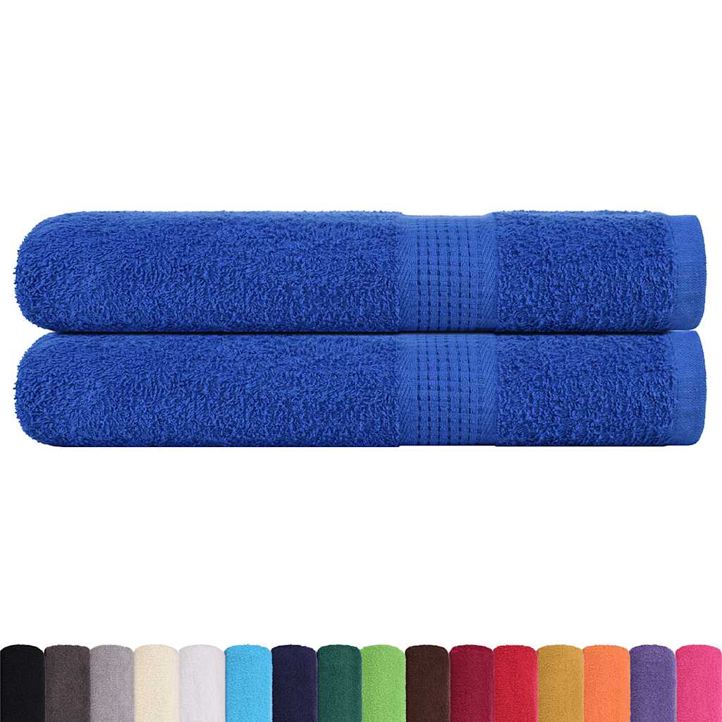 Asciugamani per Sauna 2 pz Blu 80x200cm 360g/m² 100% Cotone 136719