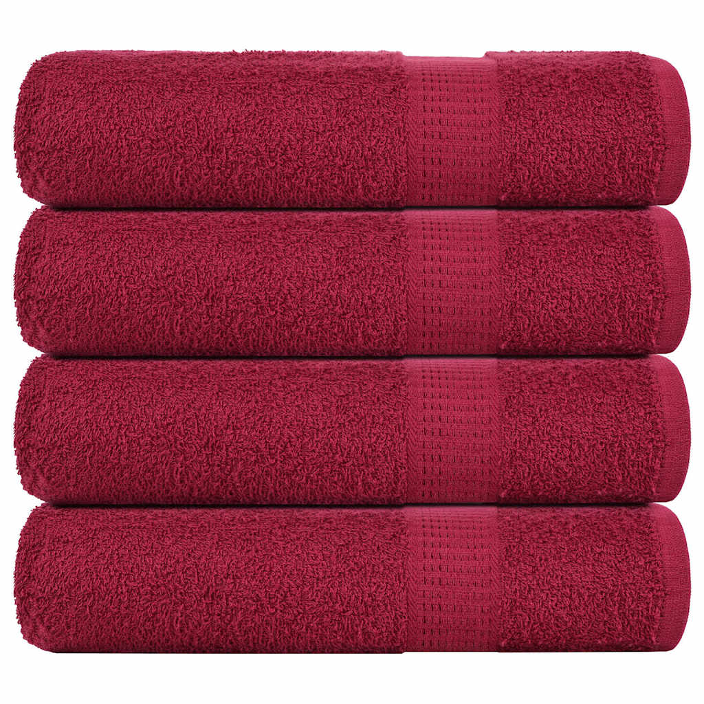 Asciugamani Doccia 4 pz Bordeaux 70x140 cm 360 g/m² 100% Cotone 136738