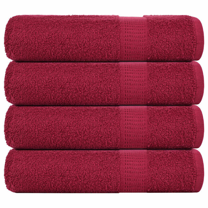 Asciugamani Doccia 4 pz Bordeaux 70x140 cm 360 g/m² 100% Cotone 136738