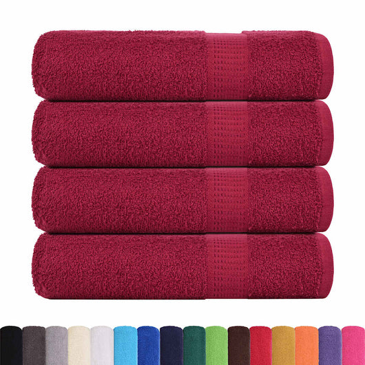 Asciugamani Doccia 4 pz Bordeaux 70x140 cm 360 g/m² 100% Cotone 136738