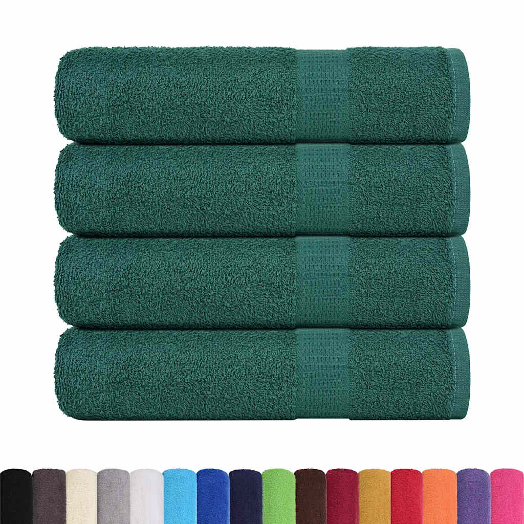 Asciugamani 4 pz Verde 50x100 cm 360 g/m² 100% Cotone 136855