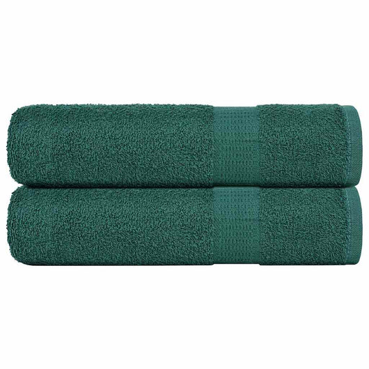 Asciugamani Doccia 2 pz Verde 70x140 cm 360 g/m² 100% Cotone 136857