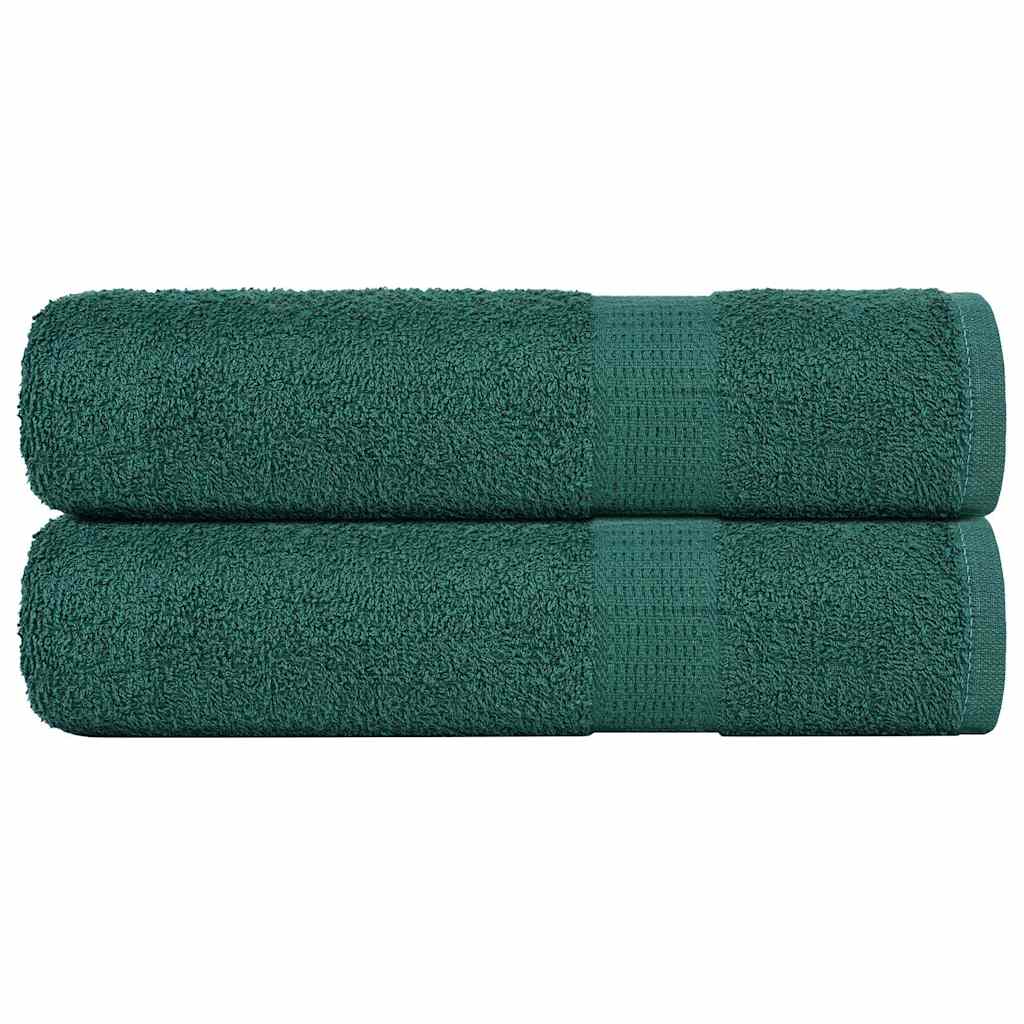 Asciugamani Doccia 2 pz Verde 70x140 cm 360 g/m² 100% Cotone 136857