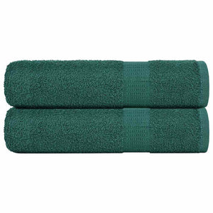 Asciugamani Doccia 2 pz Verde 70x140 cm 360 g/m² 100% Cotone 136857