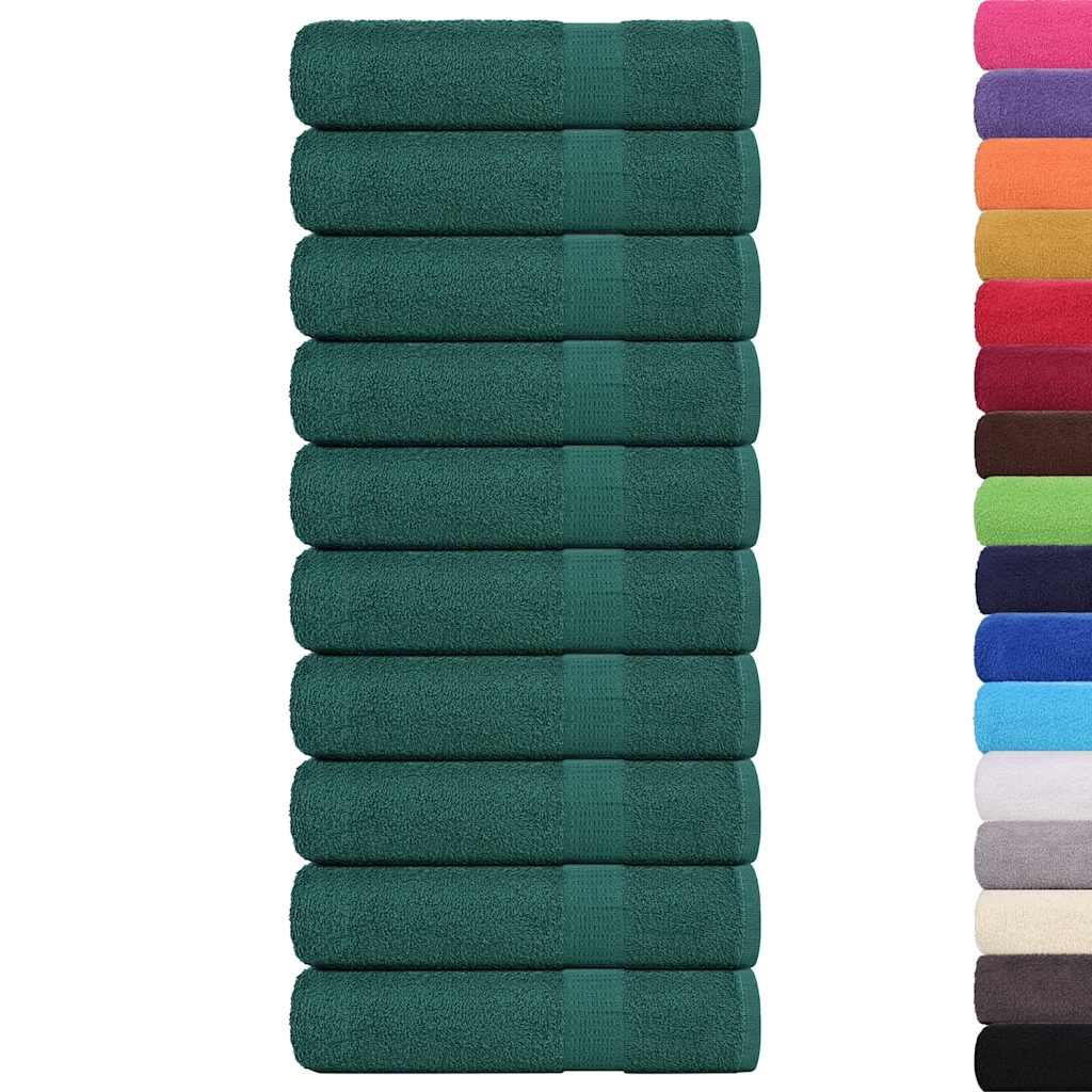 Asciugamani da Bagno 10 pz Verde 100x150cm 360 g/m² 100% Cotone 136862