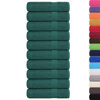 Asciugamani da Bagno 10 pz Verde 100x150cm 360 g/m² 100% Cotone 136862