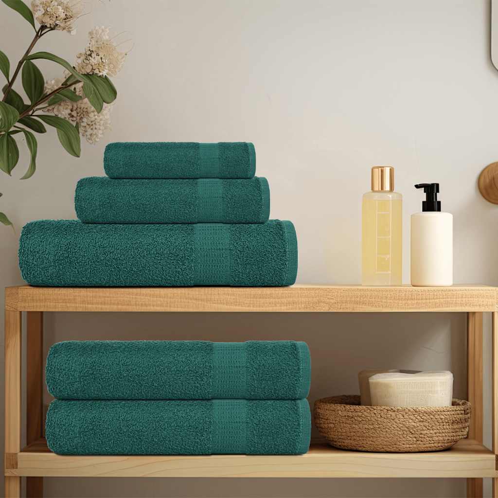 Asciugamani da Bagno 10 pz Verde 100x150cm 360 g/m² 100% Cotone 136862