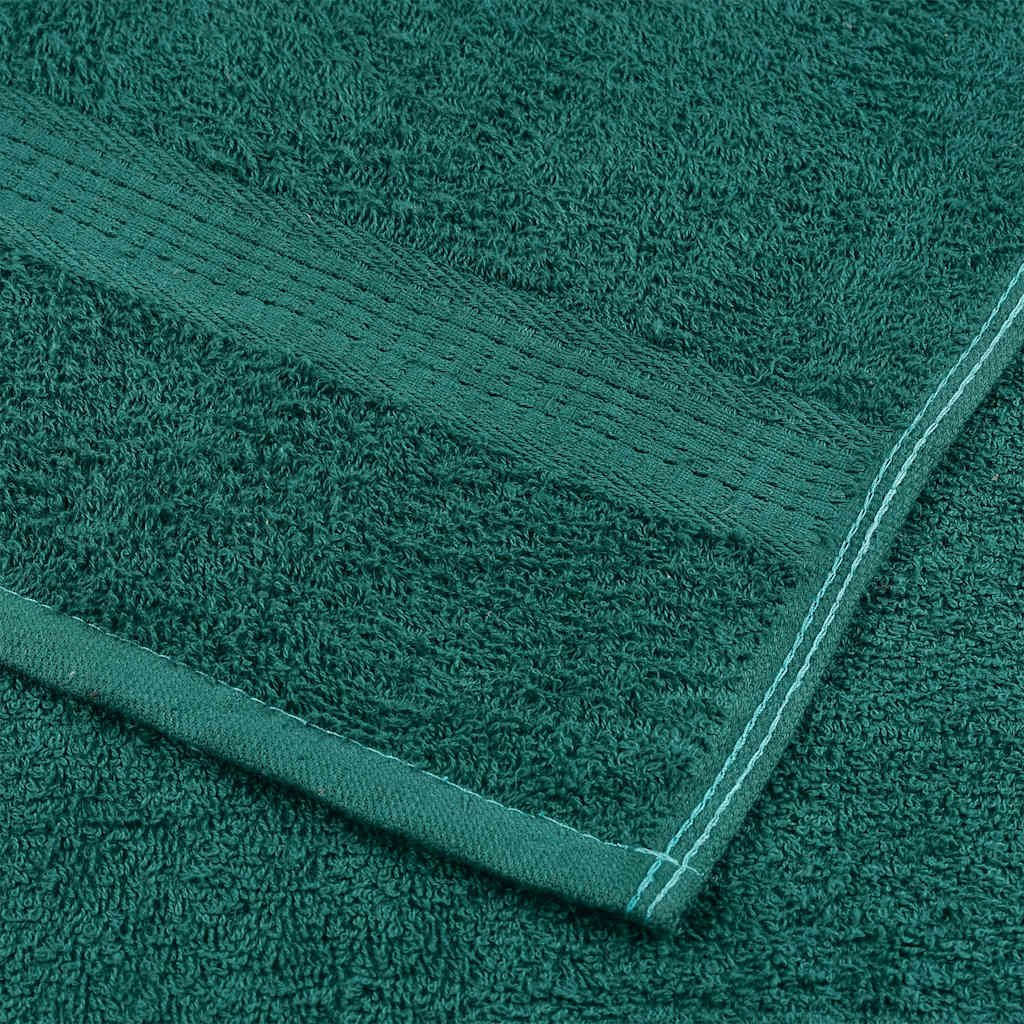 Asciugamani da Bagno 10 pz Verde 100x150cm 360 g/m² 100% Cotone 136862