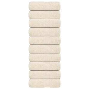 Asciugamani Ospiti 10 pz Crema 30x50 cm 360 g/m² 100% Cotone 136997