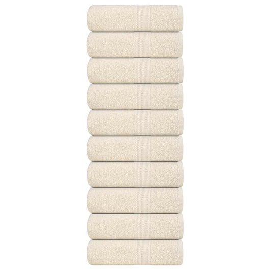 Asciugamani Ospiti 10 pz Crema 30x50 cm 360 g/m² 100% Cotone 136997