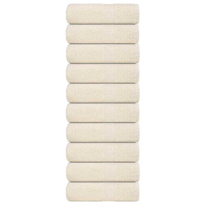 Asciugamani Ospiti 10 pz Crema 30x50 cm 360 g/m² 100% Cotone 136997